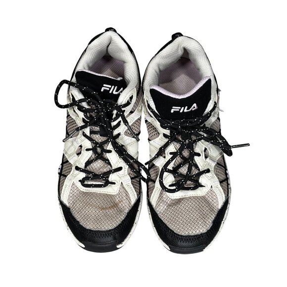 Fila Womens Athletic Trail Running Shoes Size 7 White Mesh Black Synthetic Upper - Picture 3 of 8